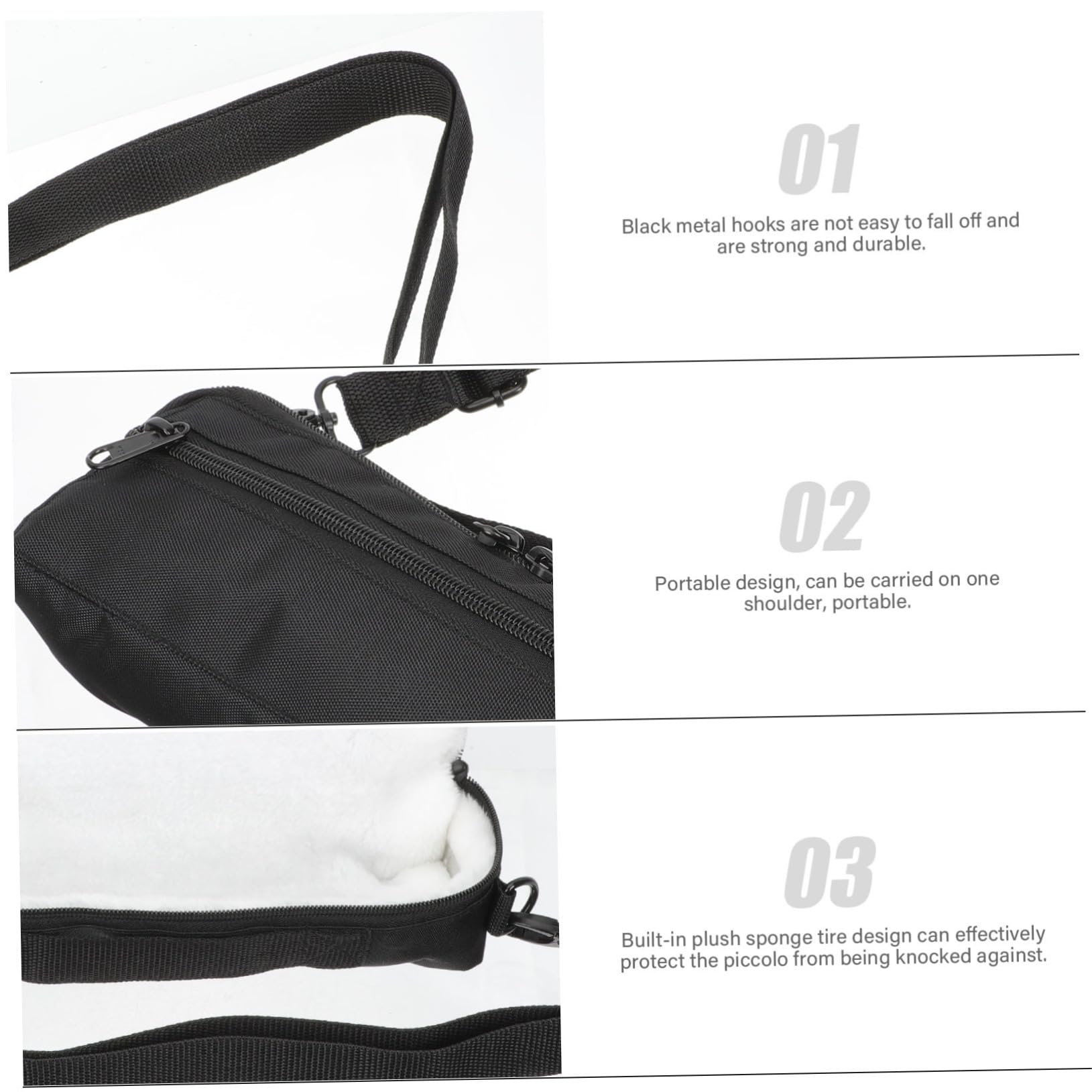 VICASKY Bolsa para Instrumentos de Viento Portátil para Piccolo, Hecha de Lona y Felpa, Fácil de Transportar y Resistente para Uso al Aire Libre Mano