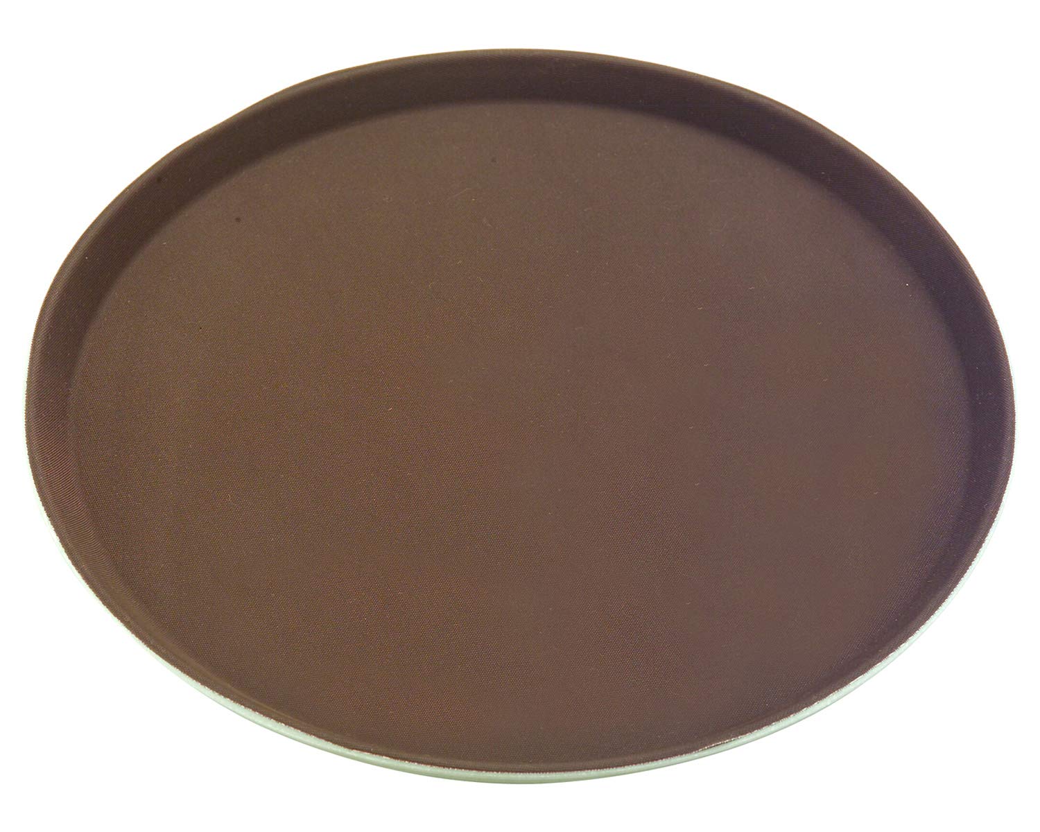 SunnexRound Non-Slip Tray with Rubber Surface and Polypropylene Bottom MPE1600BR, Brown, 40.5cm