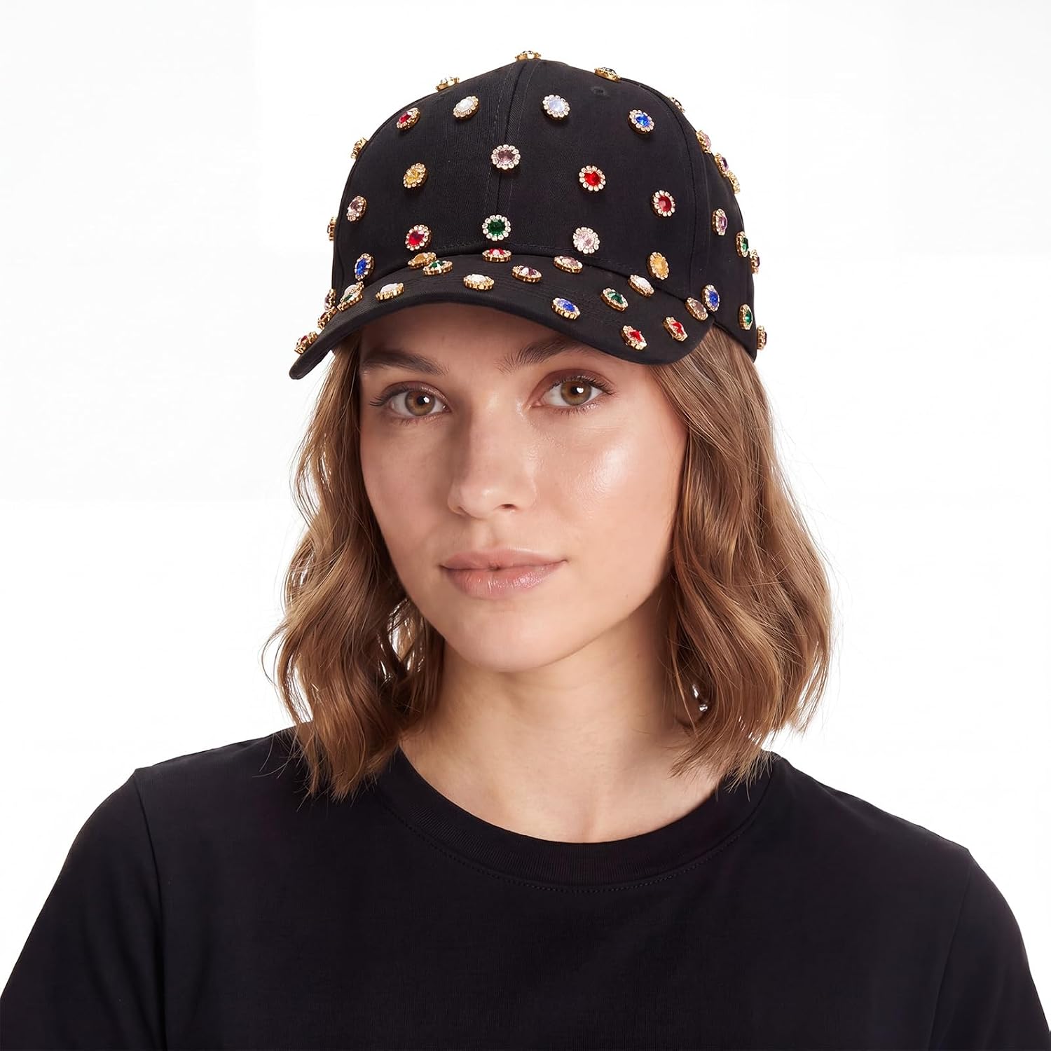 Hercicy Bling Rhinestone Adjustable Baseball Cap for Woman