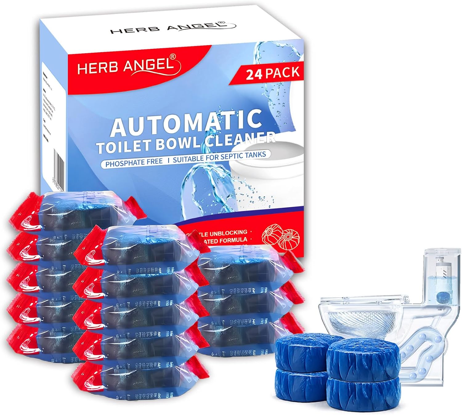 Automatic Toilet Bowl Cleaners Tablets,24 Pack Blue Toilet Tank Cleaners