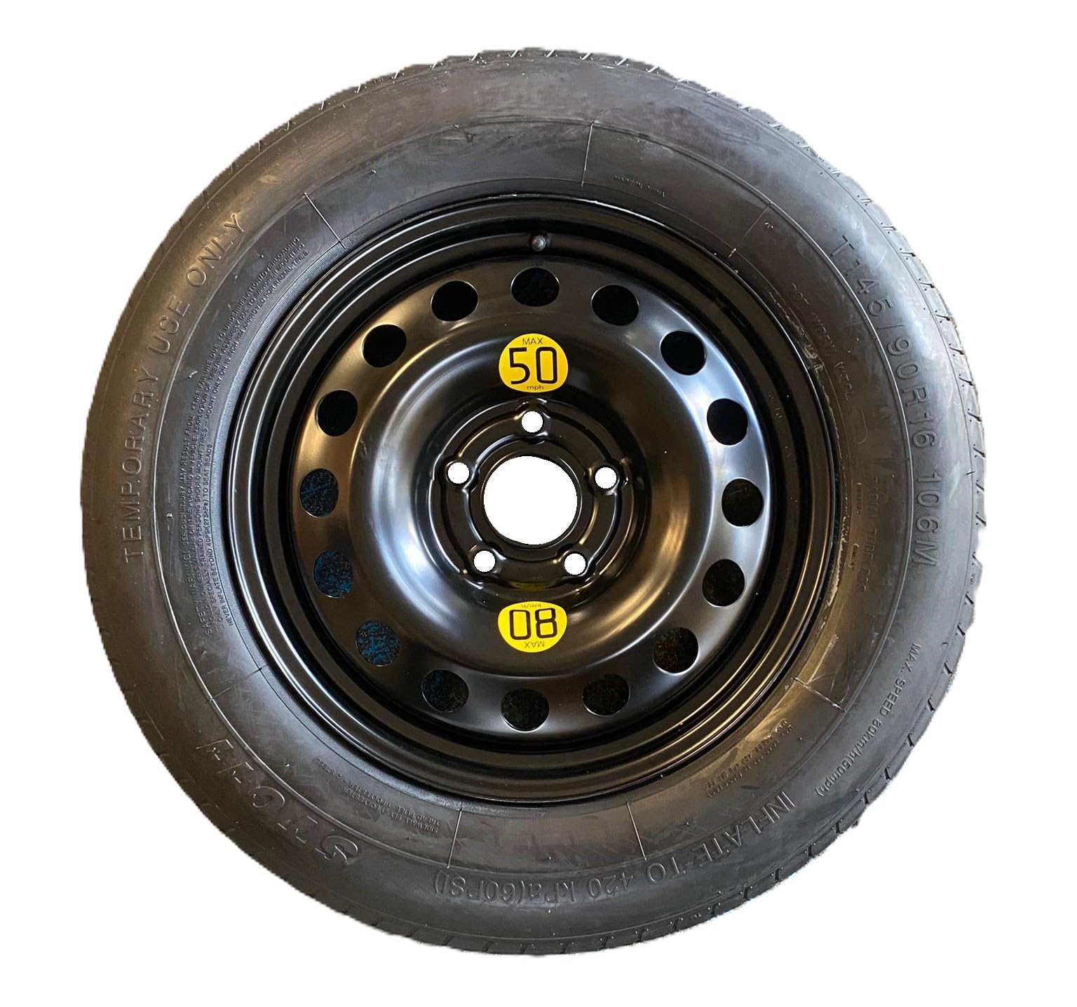 Rueda de repuesto de 16 pulgadas compatible con Hyundai Kona Hybrid, 145/90R16