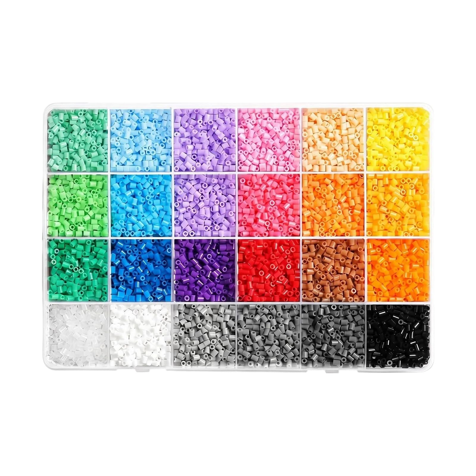 24 Colors 8400PCS Mini Fuse Beads, Ironing Beads Kit Melting Craft Supplies, 2.6mm Stress Relief Pixel Art Crafts 3D DIY Holiday Decor Melting Beads for Art Crafts