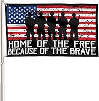 AVOINcolorlife Memorial Day Patriotic Double Sided House Flag 3x5 FT - Veteran USA 4th of July Yard Outdoor Banner