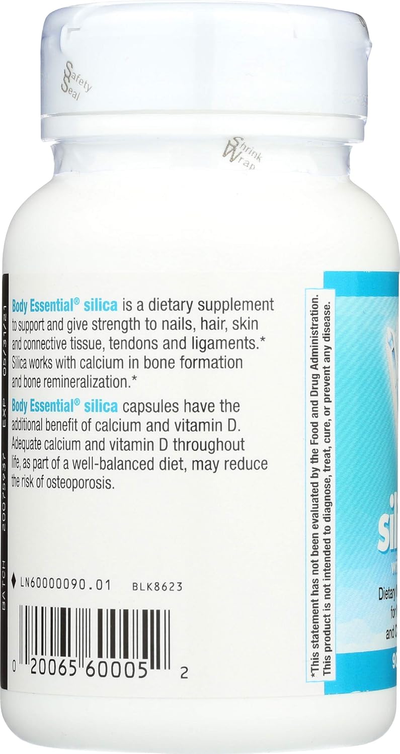 Body Essential Silica w/Calcium; Nails Hair Skin & Connective Tissue 90 Count (Nature's Way Brands) : Health & Household