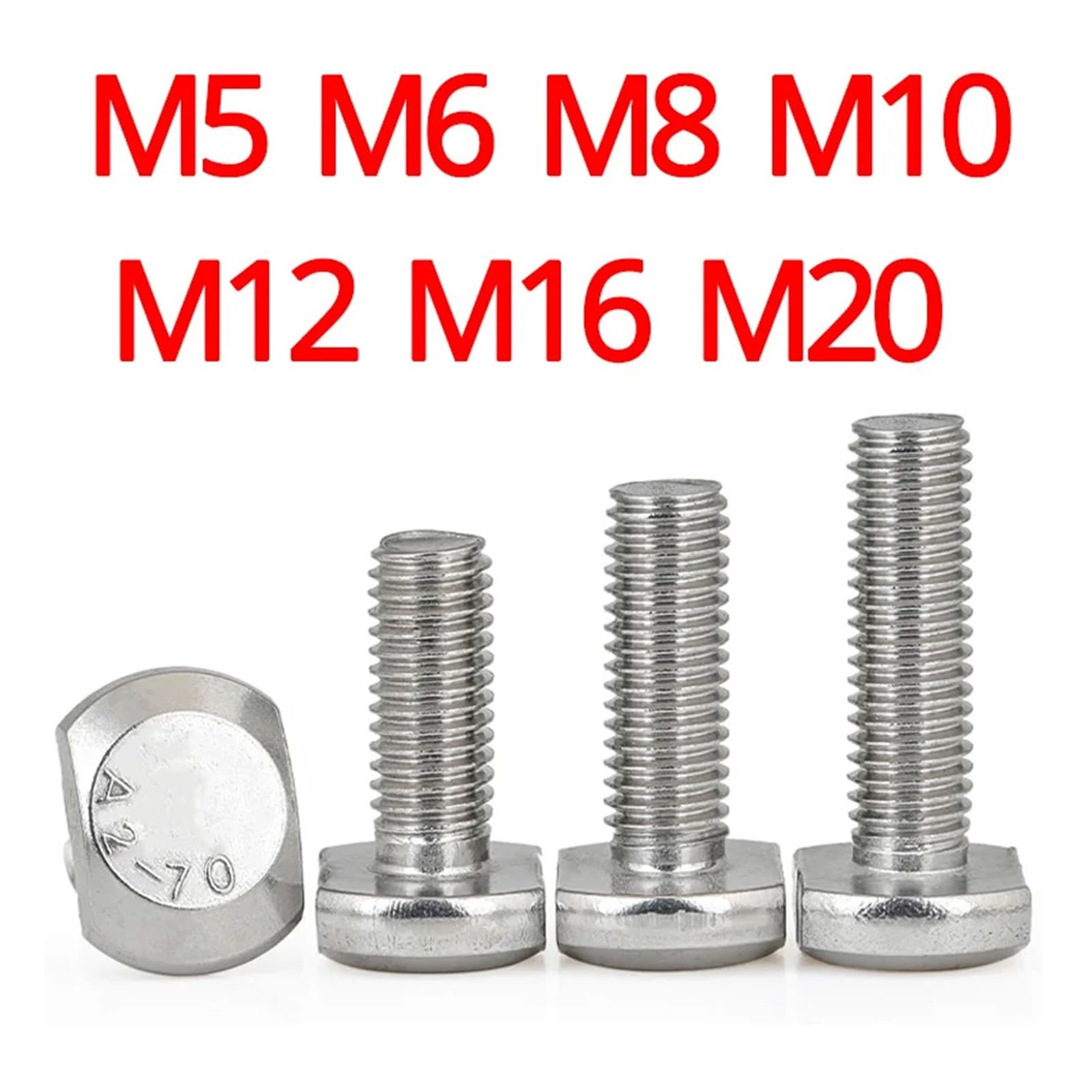 Śruba T ze stali nierdzewnej, 10 szt. Śruby z rowkiem T M8 mm, stal nierdzewna 304 GB37(M8*40mm)