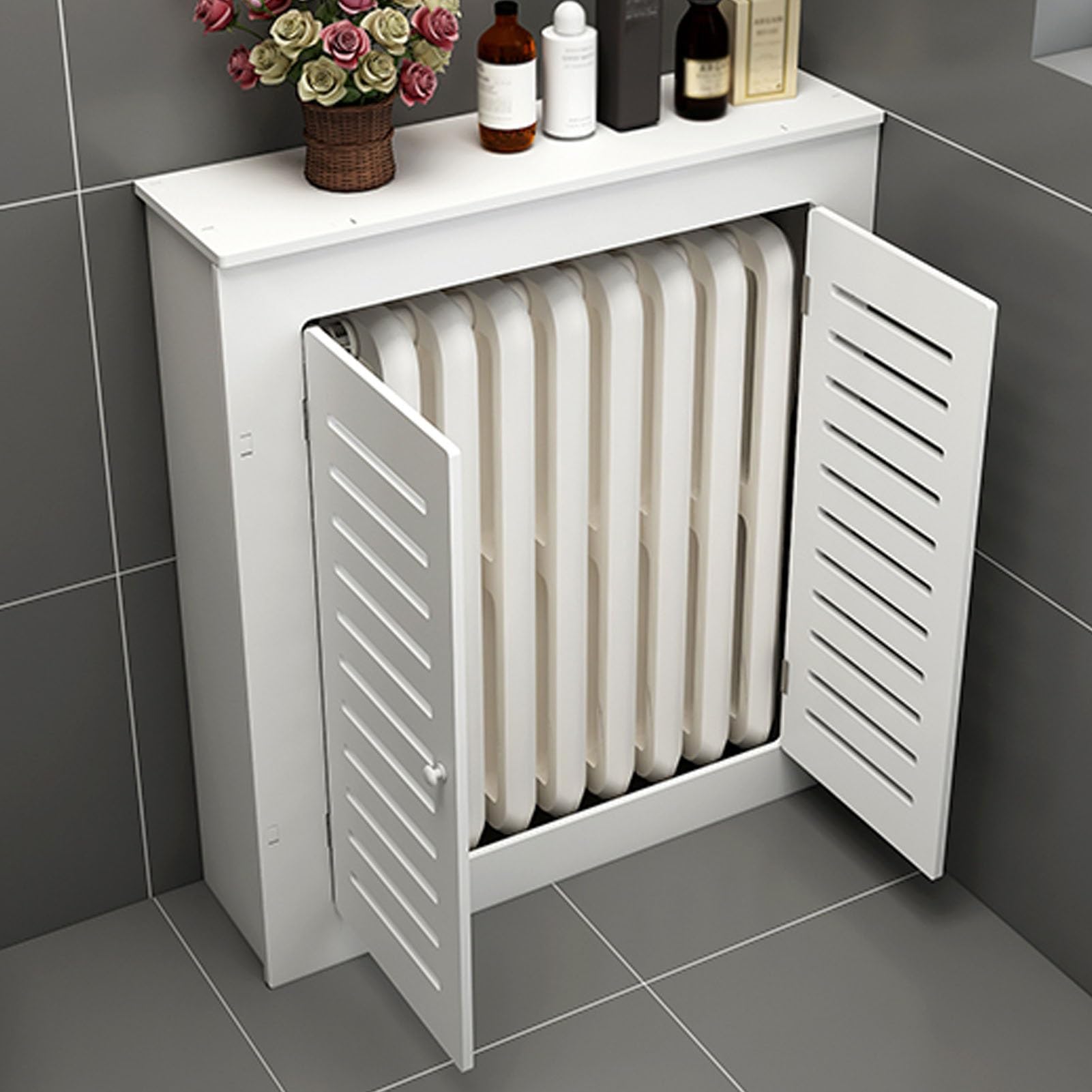 Cubre radiador decorativo 60x60x15 cm para armario calefactor de pared