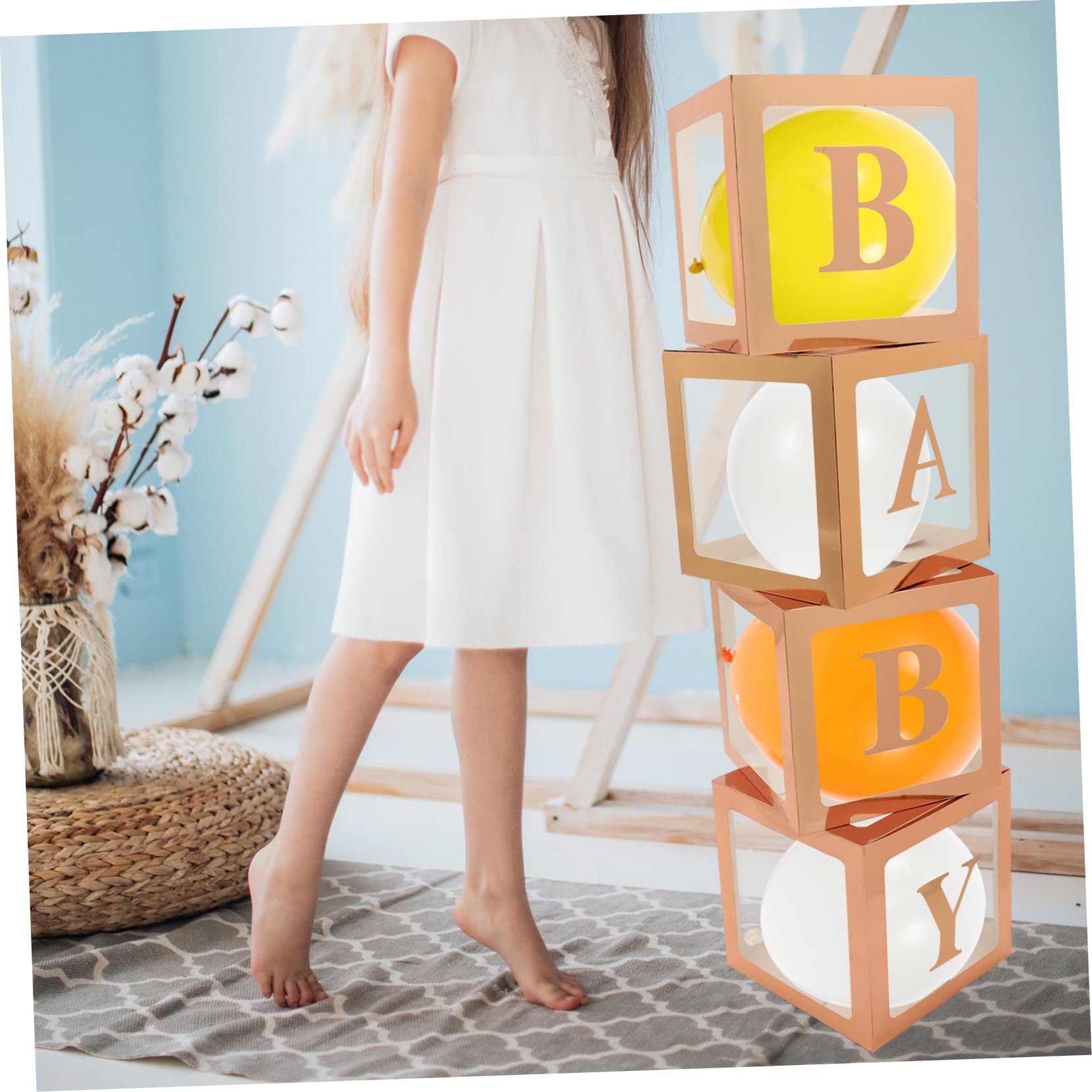 Alipis Babyparty Ballonbox aus Papier mit Buchstaben Wiederverwendbare Dekorative Ballonbox für Hochzeit und Bridal Shower Deko Satz