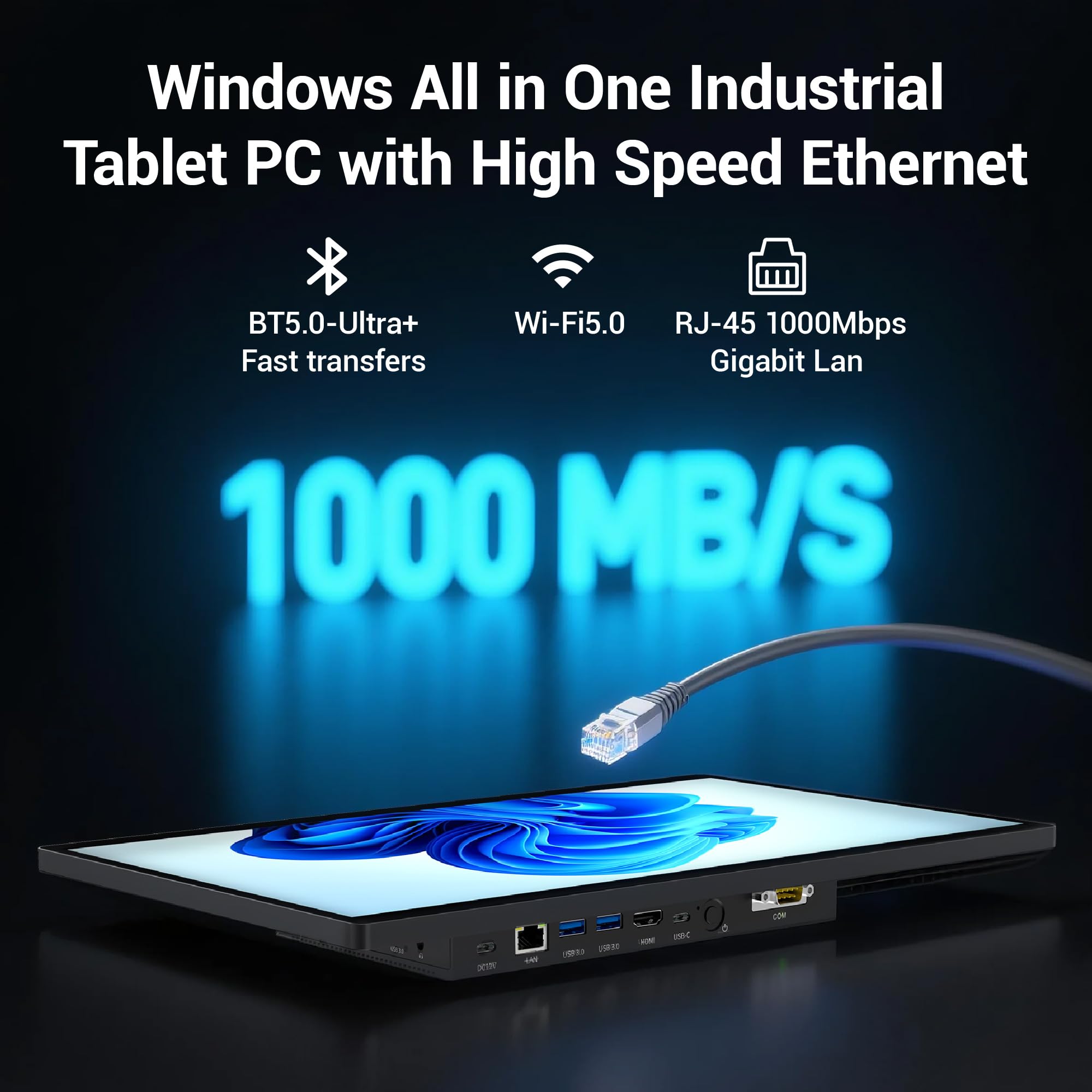 Industrie Panel PC-HEIGAOLAPC Embedded Industrie Touchpanel PC 15.6 Zoll, Industrielle Tablet Computer All in One Win11 Pro N5095 8GB RAM 128GB ROM, 1920*1080 IPS, 4xUSB3,0, 2xRS232, Type-C, HDMI, LAN