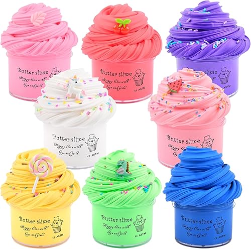 Miniatura 7 de Paquete de 12 kits de limo de nube, con kit de slime de 12 colores y accesorios divertidos de slime, suave y antiadherente, juguetes educativos para