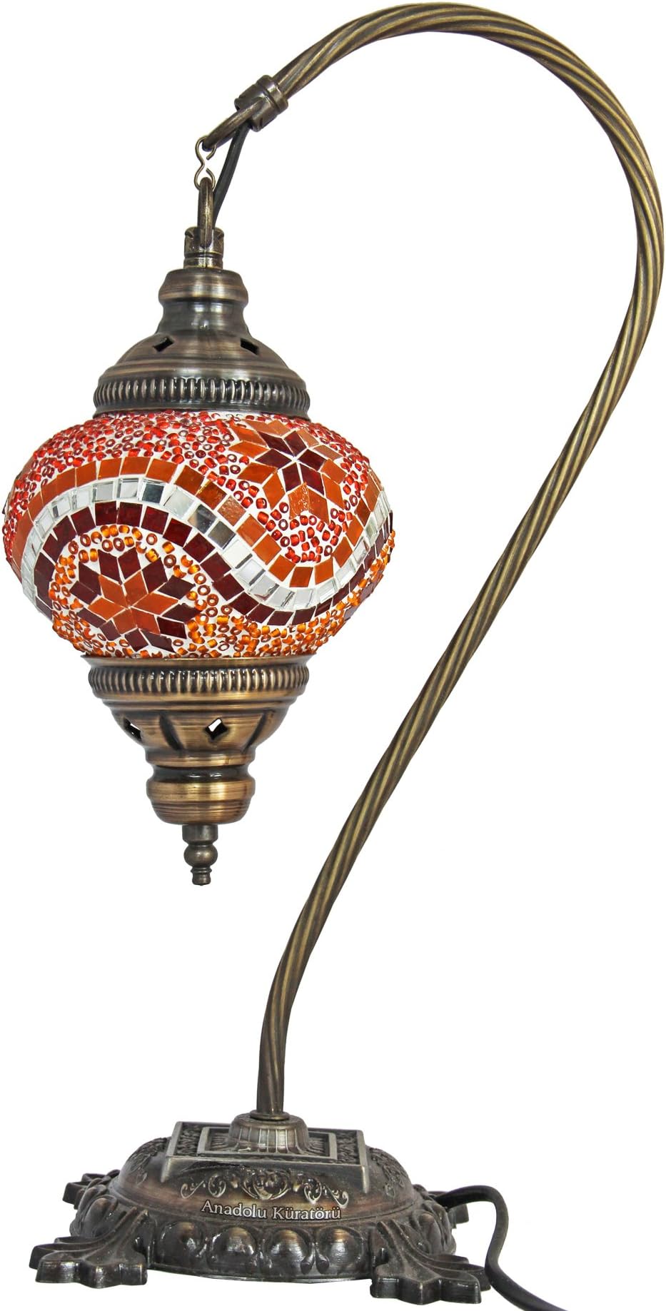 Table Lamp, Mosaic Lamps, Orange Glass, Moroccan Lanterns, Turkish Lamp, Bedside Lighting