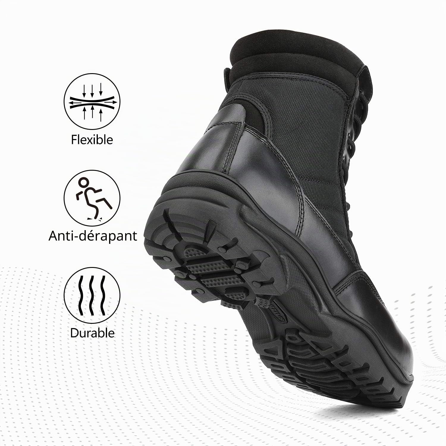 NORTIV 8 Bottes Hautes Militaires Chaussures de Randonnée Homme Bottine Hiver Durable Botte de Combat Tactique