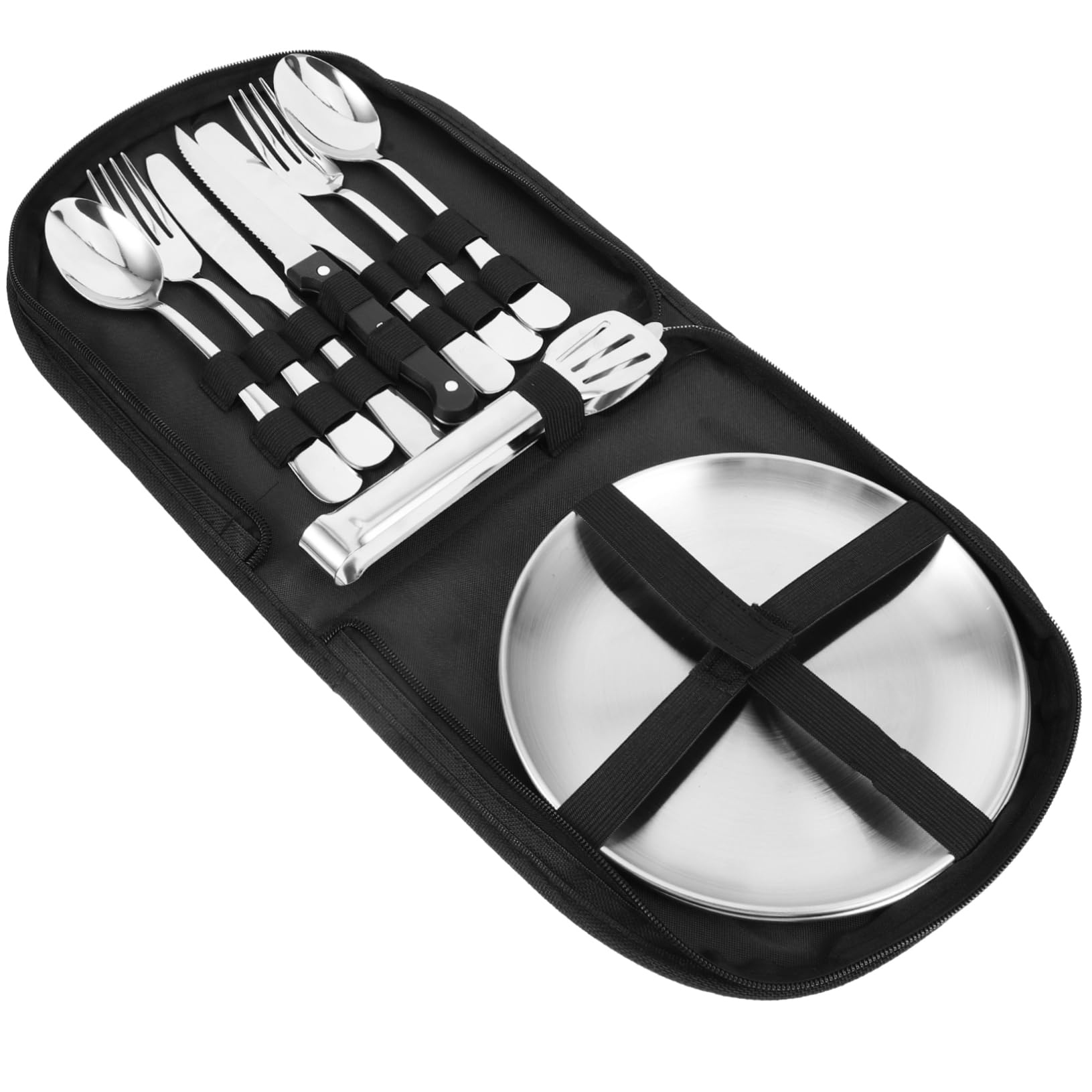 Toyvian Utensili in Kit Posate Per Picnic Escursioni Barbecue Custodia Trasporto