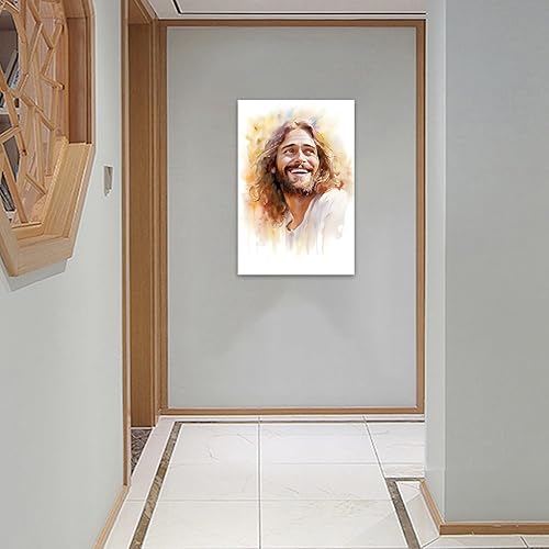 Miniatura 3 de LZIMU Lienzo decorativo para pared, diseño de retrato de Dios cristiano, impresiones en acuarela, para sala de oración espiritual, dormitorio,
