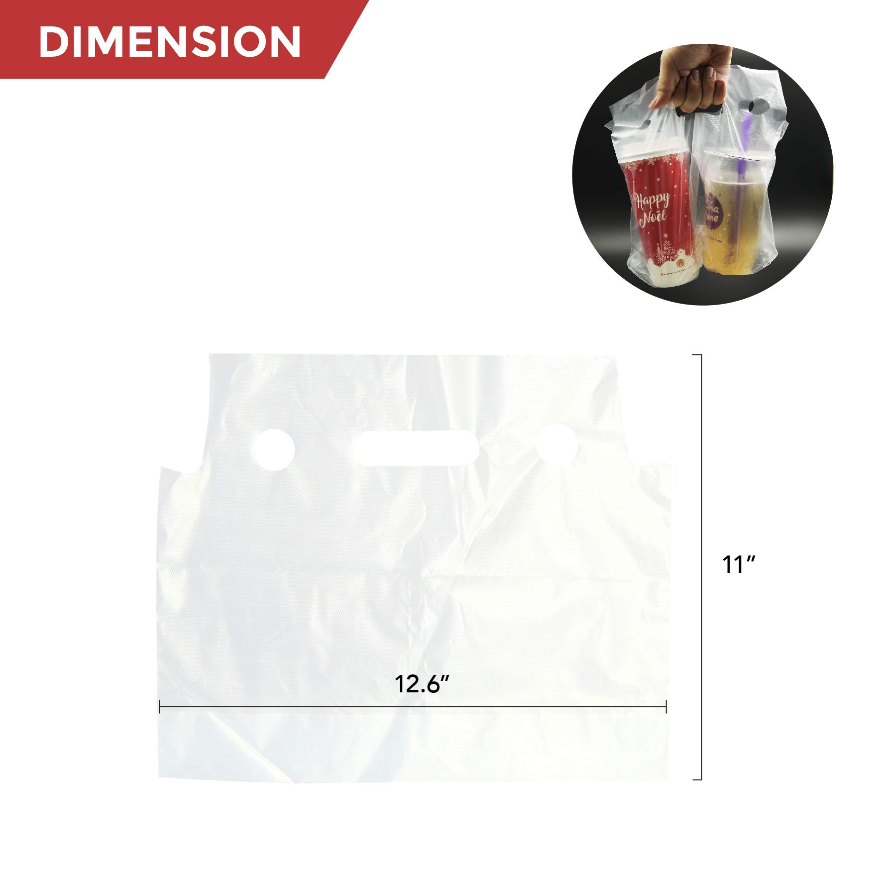 Buy Plastic Drink Carrier Bags for Cups 100 Pieces Plastic Drink