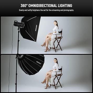 NEWER 35.4 / 90cm Parabolic Softbox Bowens Mount ، إصدار سريع مع Diffusers / Grid / Bag للفيديو الإضاءة المستمرة CB60 CB200B MS60 MS150B Q4 متوافق مع Godox Amaran 100x Aputure 600d ، NS90P