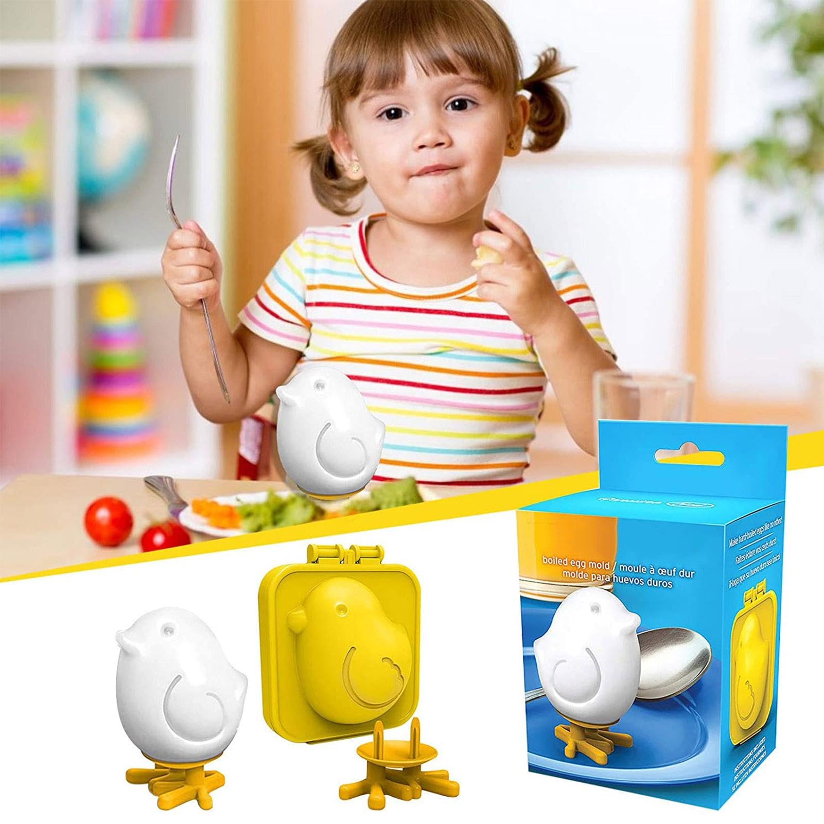 Molde para huevos con forma de pollito, color amarillo, molde para huevos cocidos, molde para huevos cocidos, molde para huevos cocidos, para huevos cocidos, huevos de Pascua, pollitos
