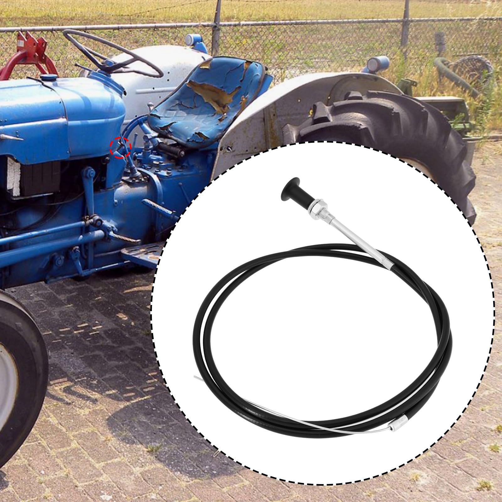 Be In Your Mind Tractor Stop Cable 1690mm Compatible with Fordson Dexta Compatible with Super Dexta - Image 3