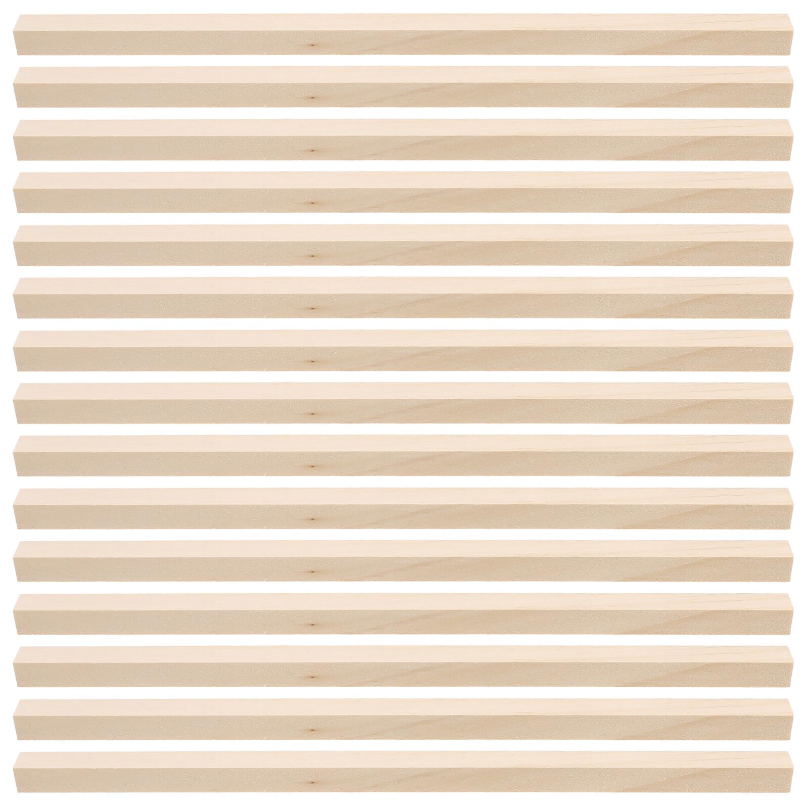 TEHAUX 60 Stück Quadratische Holzstäbe aus Lindenholz 25x1cm Selbstgemacht Bastelholzdübel für Heimwerker Modellbau und Dekoration