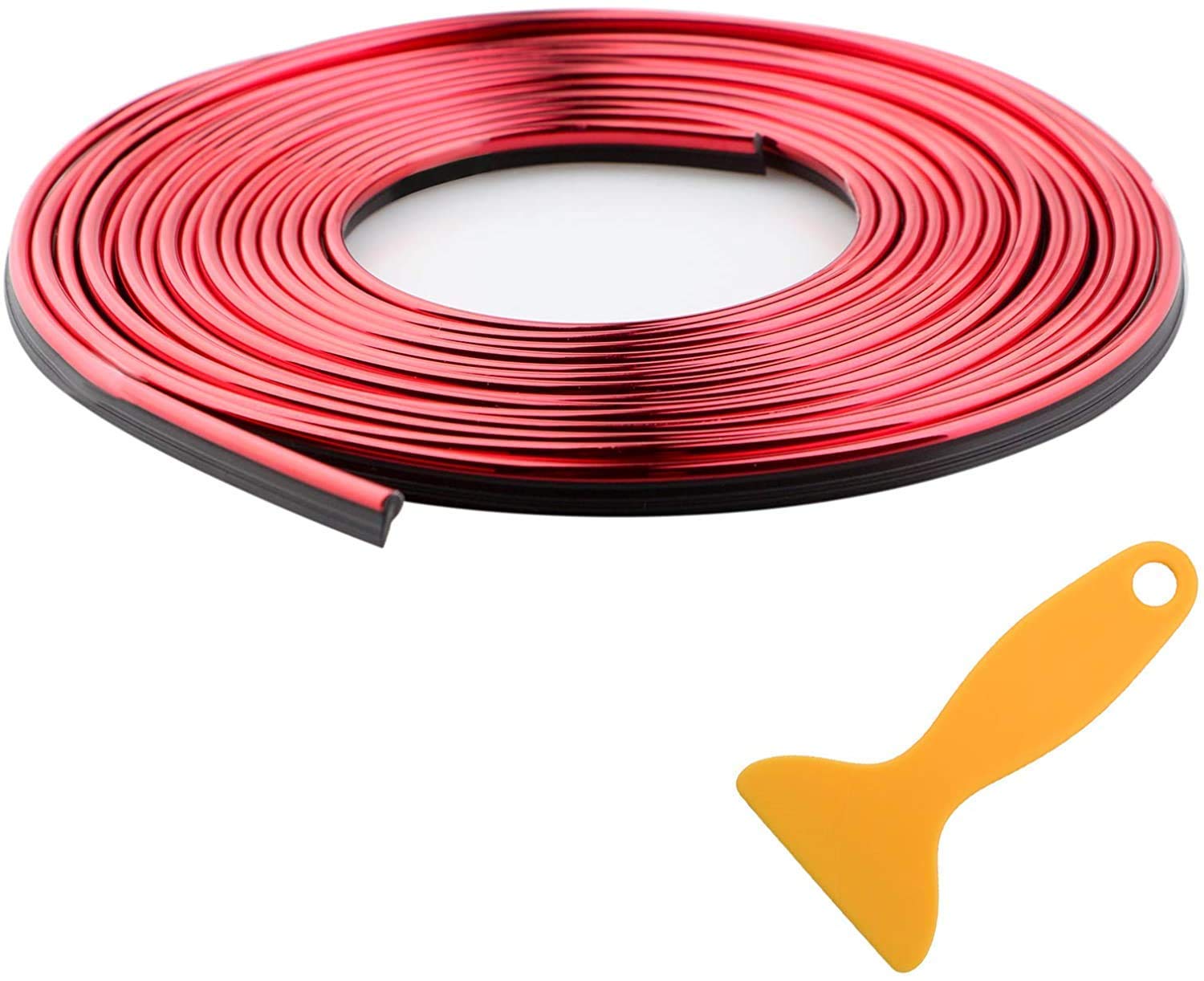 Premium Metallic Chrome Interior Decoration Beading - Flexible PVC Moulding Trim Strip (5 Meters, Car Beading Roll) in Stunning RED Color - Automotive Styling Accessory for a Distinctive Look-image-23