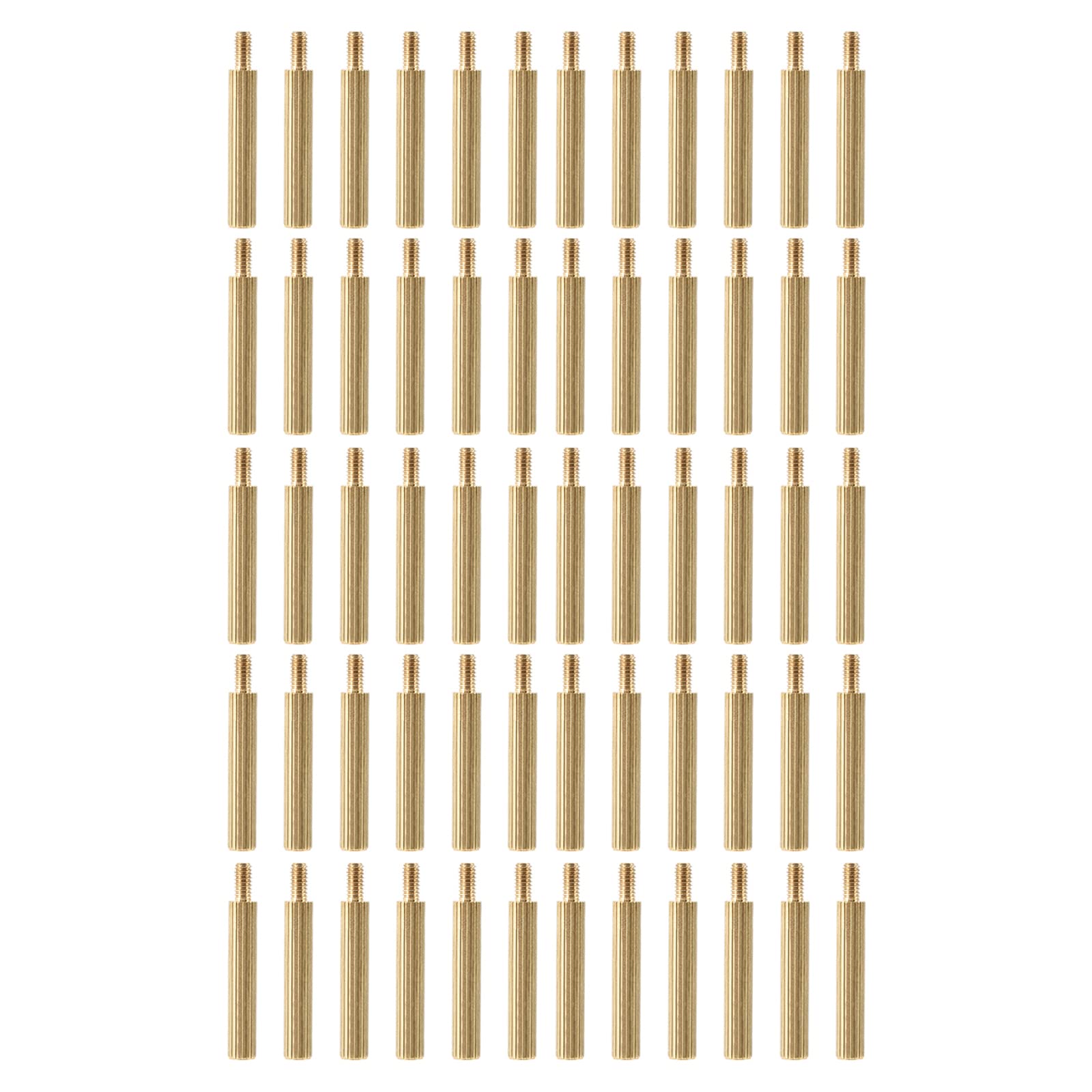 YOKIVE 60 Pcs M2 Standoff Screws, Brass Knurled PCB Standoffs, Keep Height Consistent, Great for Motherboard (Gold Tone, 17mm+4mm)