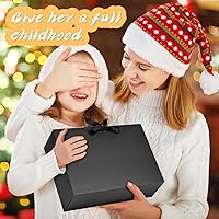 Vista 6 de 12Pack Black Gift Boxes with Lids, 12×9.8×3.1 Inch Groomsmen Proposal Box, Luxury Black Gift Box with Ribbon for Bridesmaid Box, Graduation