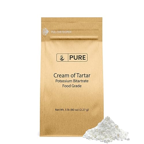 Pure Original Ingredients Crema de tártaro (5 libras) pura y natural, hornear y limpiar, bombas de baño de bricolaje y más