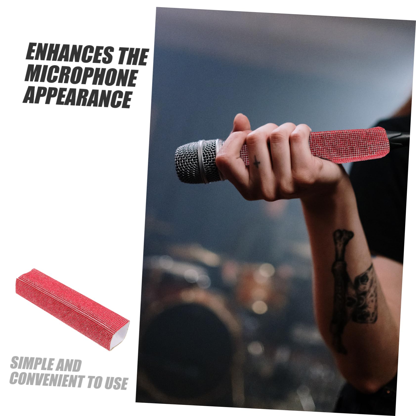 Manicotto per Microfono Wireless Strass, Guaina Protettiva per Impugnatura Palmare, Copertura Portatile per Spettacoli e Cantanti, Accessorio Elegante per Microfoni senza Fili