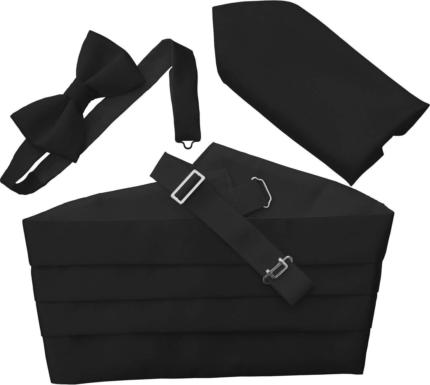 Men's 100% Satin Cummerbund Set (includes Bow Tie & Pocket Square)