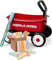 Radio Flyer My 1st Wagon 2-in-1 Toddler Walker & Pull Wagon with Bubbles & Chalk, Red - Ages 1-4