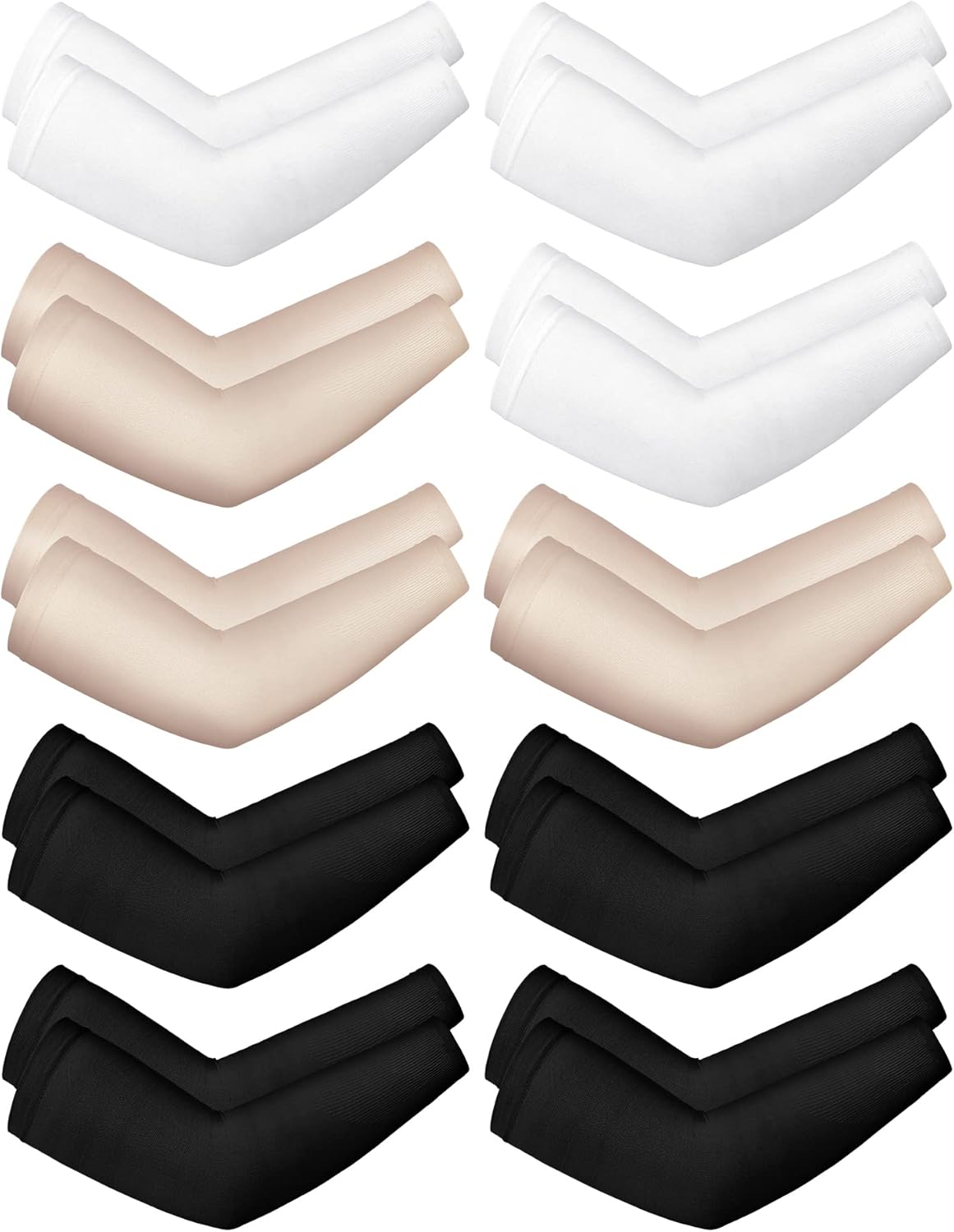 Boao 10 Pairs UV Arm Sleeve for Men Women Cooling Tattoo Cover up Compression Sun Protection Sleeves for Outdoor Activities