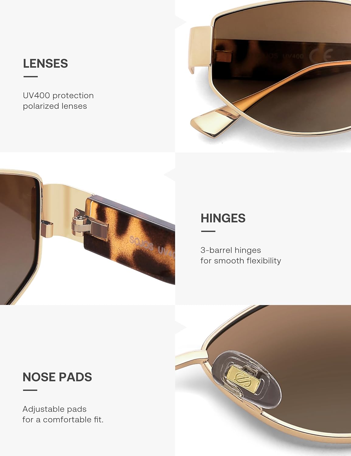 SOJOS Polarized Sunglasses for Women,Trendy Hexagonal Sun Glasses Retro Shades UV400 SJ1257 - Image 4