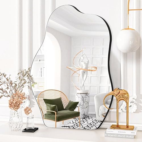 Miniatura 3 de Espejo asimétrico irregular para pared, nubes sin marco, espejo de pared colgante moderno y único espejo de pared de baño, espejo decorativo para