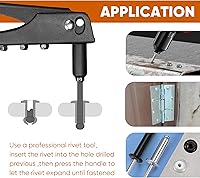 Vista 4 de ALLCLEAN 60 piezas de remaches ciegos de aluminio de 1/4" x 1", remaches pop de 6,4 x 25mm, agarre de aluminio y mandril de acero