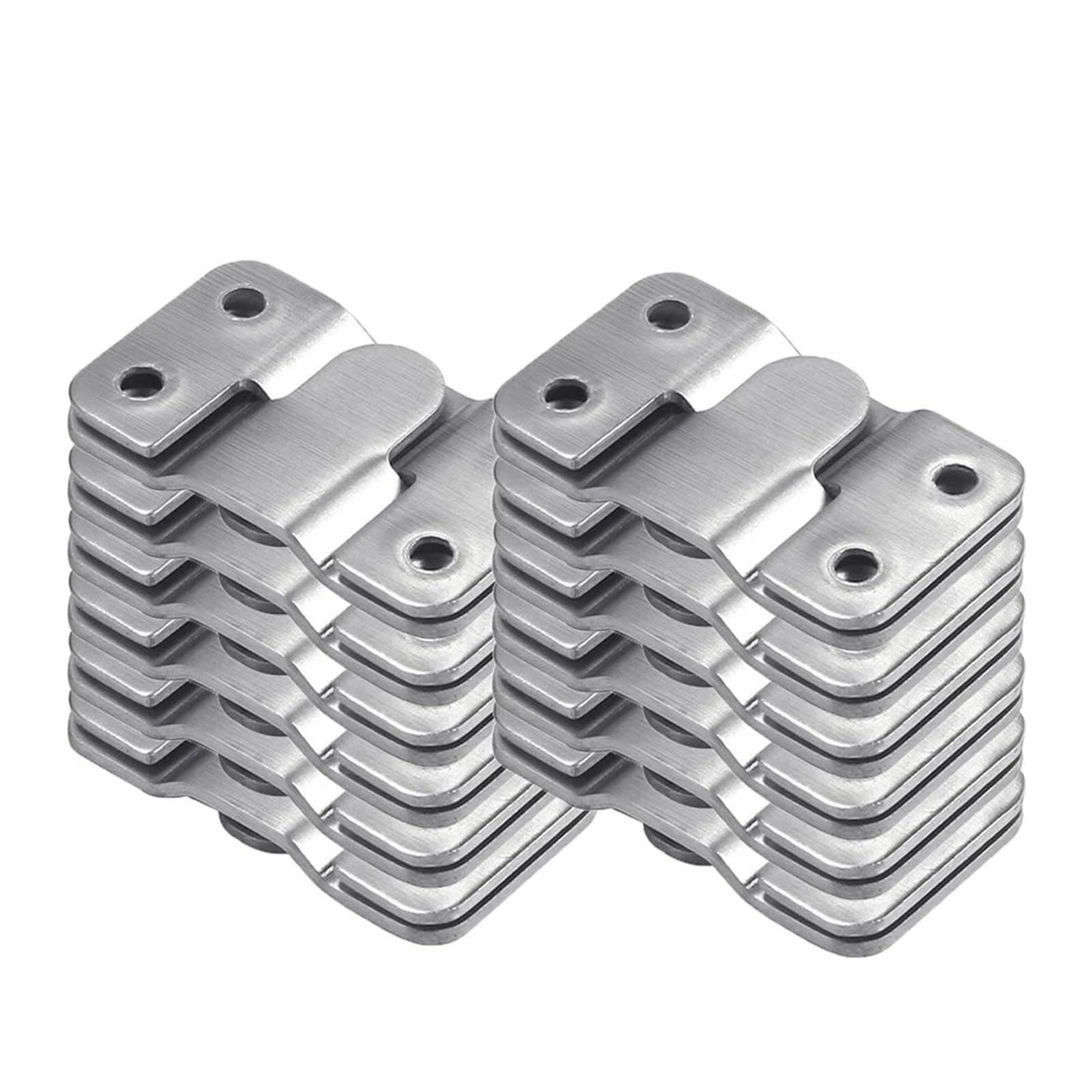 Kxaoxgrc Silver Stainless Interlocking Flush Mount Brackets, 20Pcs Flush Mount Brackets Interlocking Hooks For Picture Hanging