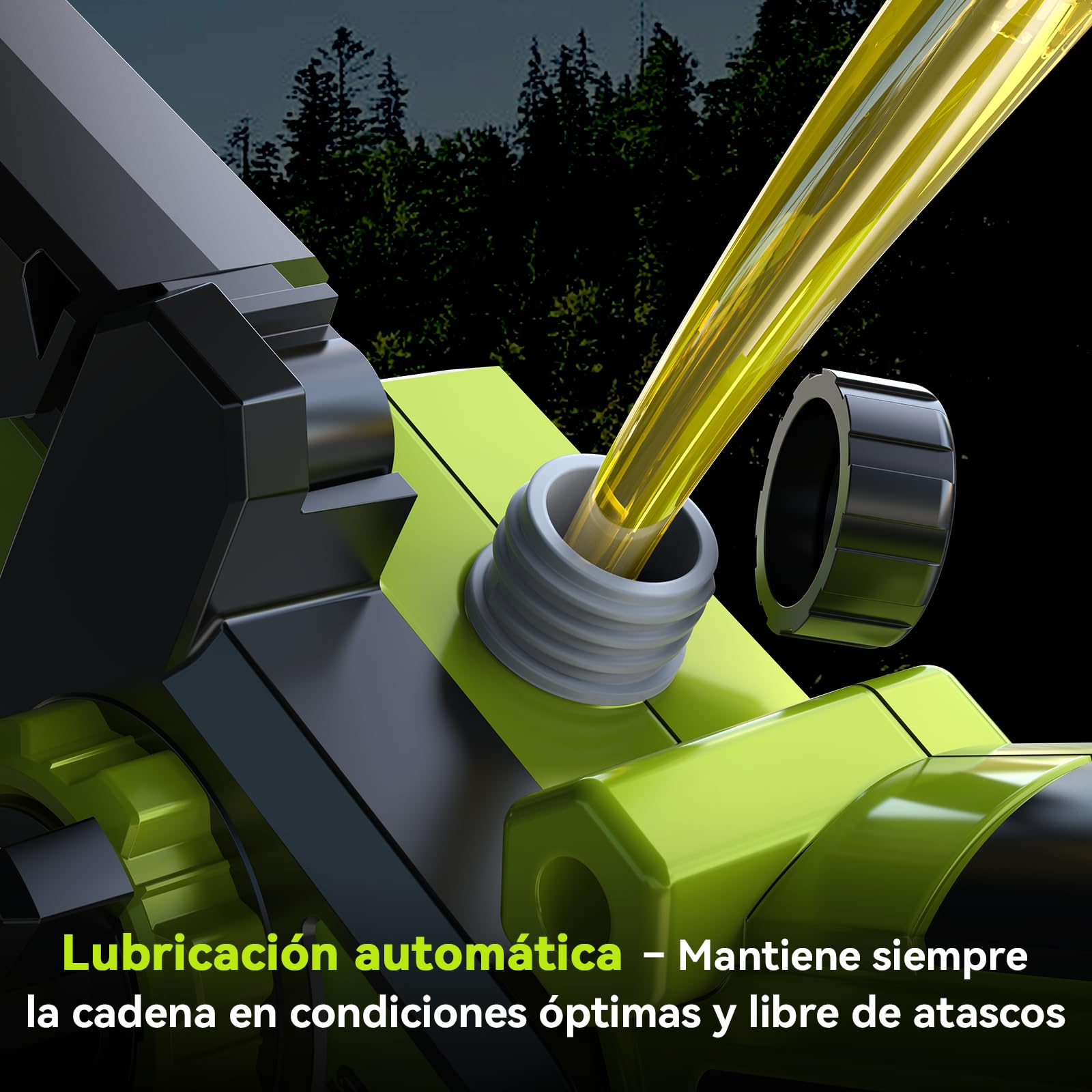 Mini Motosierra a Batería 8 y 6 Pulgadas, Sierra Electrica Podar Arboles con 4000 mAh, 2 Baterías, 1300W, Lubricación Automática de Cadena, Ajuste sin Herramientas, Compatible con Makita Batería 18V