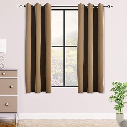 Miniatura 50 de Cortinas Opacas para Dormitorio con Aislamiento Térmico de Ojales Sólidos para Ventana Extra Anchas para Puerta Corredera, Juego de 2 Paneles de