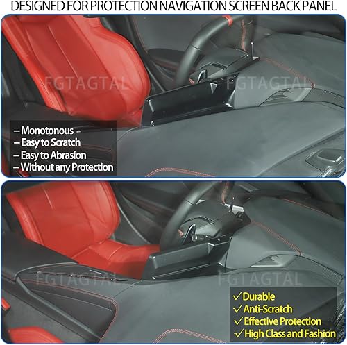 Miniatura 2 de Cubierta trasera de pantalla de navegación de consola central compatible con Chevrolet Corvette C8 Stingray 2020-2024, accesorios de cubierta