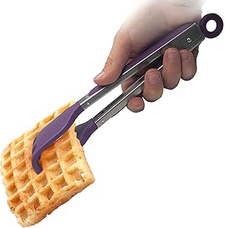 Grabber Tongs – Kitchen Discovery – 2-in-1 Spatula and Fork for Controlled Flipping of Waffles, Pancakes, Grilled Cheese, Burgers, and More