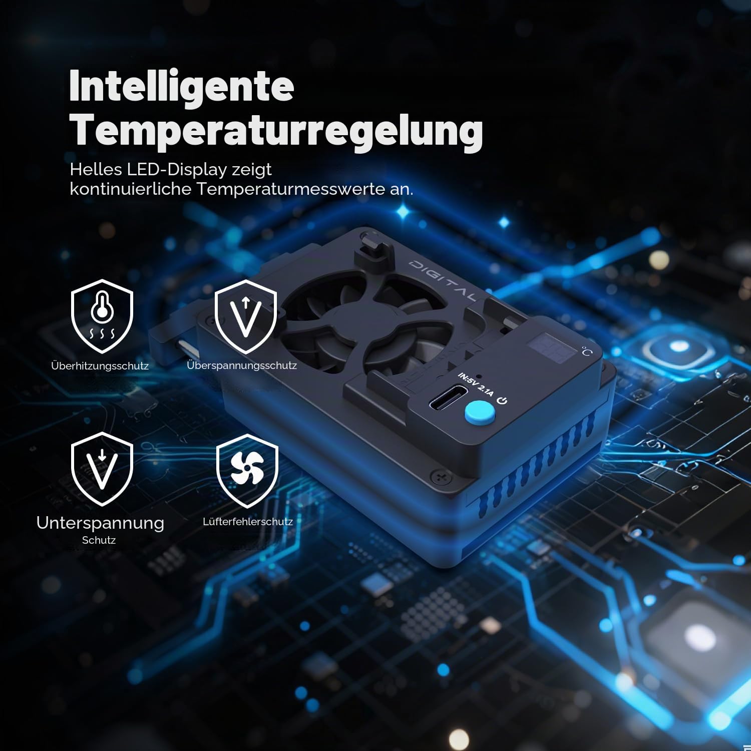 ICEMAN-FZ100 Camera Cooling Fan für Sonyi ZV-E1/A6700/A7IV/FX3, TEC-Kühlventilator mit LED-Anzeige, Dual-Stromversorgung per NP-FZ100-Akku oder USB-C, Leise, Schnellmontage