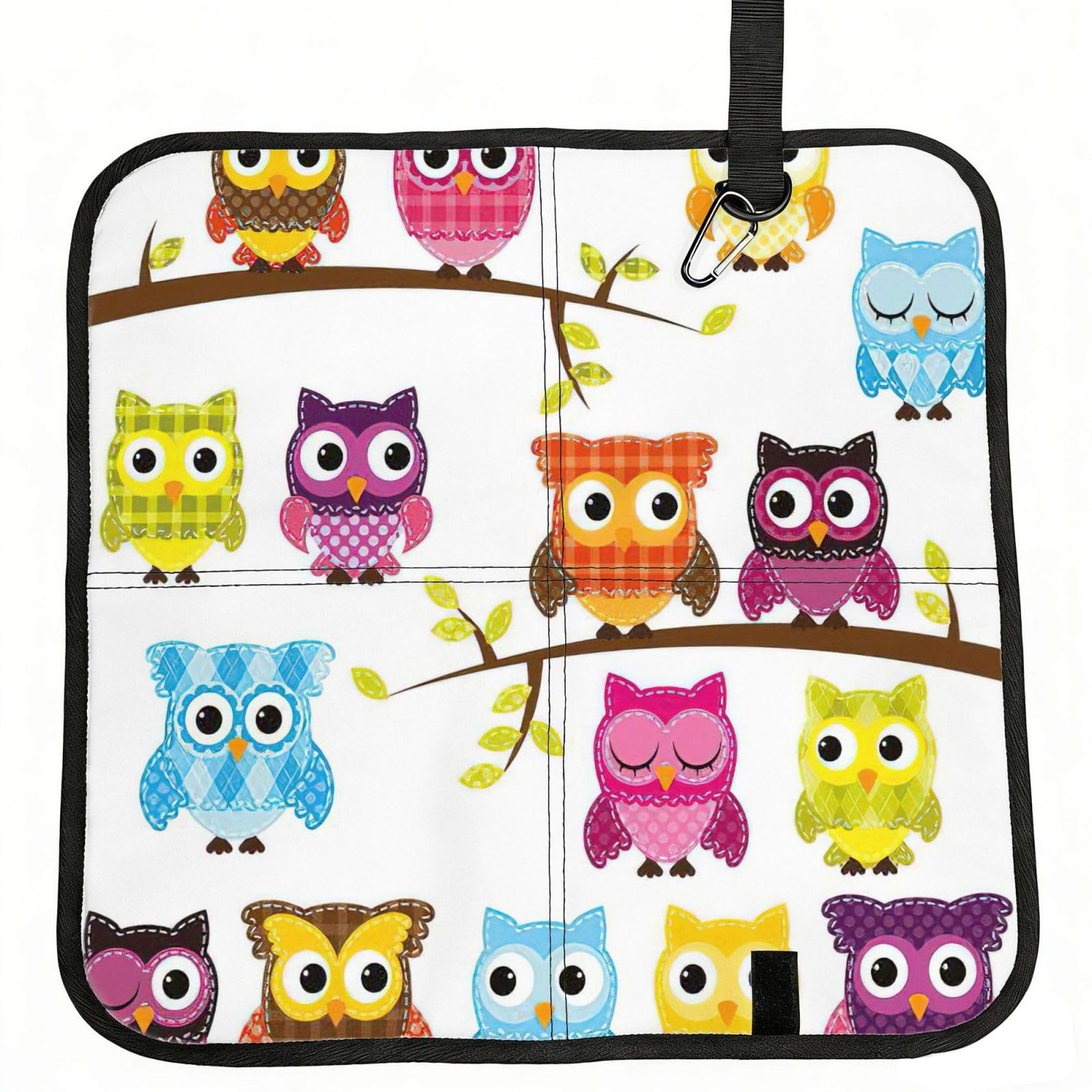 AYYQWE Owls On Tree Branches Print Foldable Seat Cushion Portable Chair Pad Office Commuting Picnic Camping Outdoor