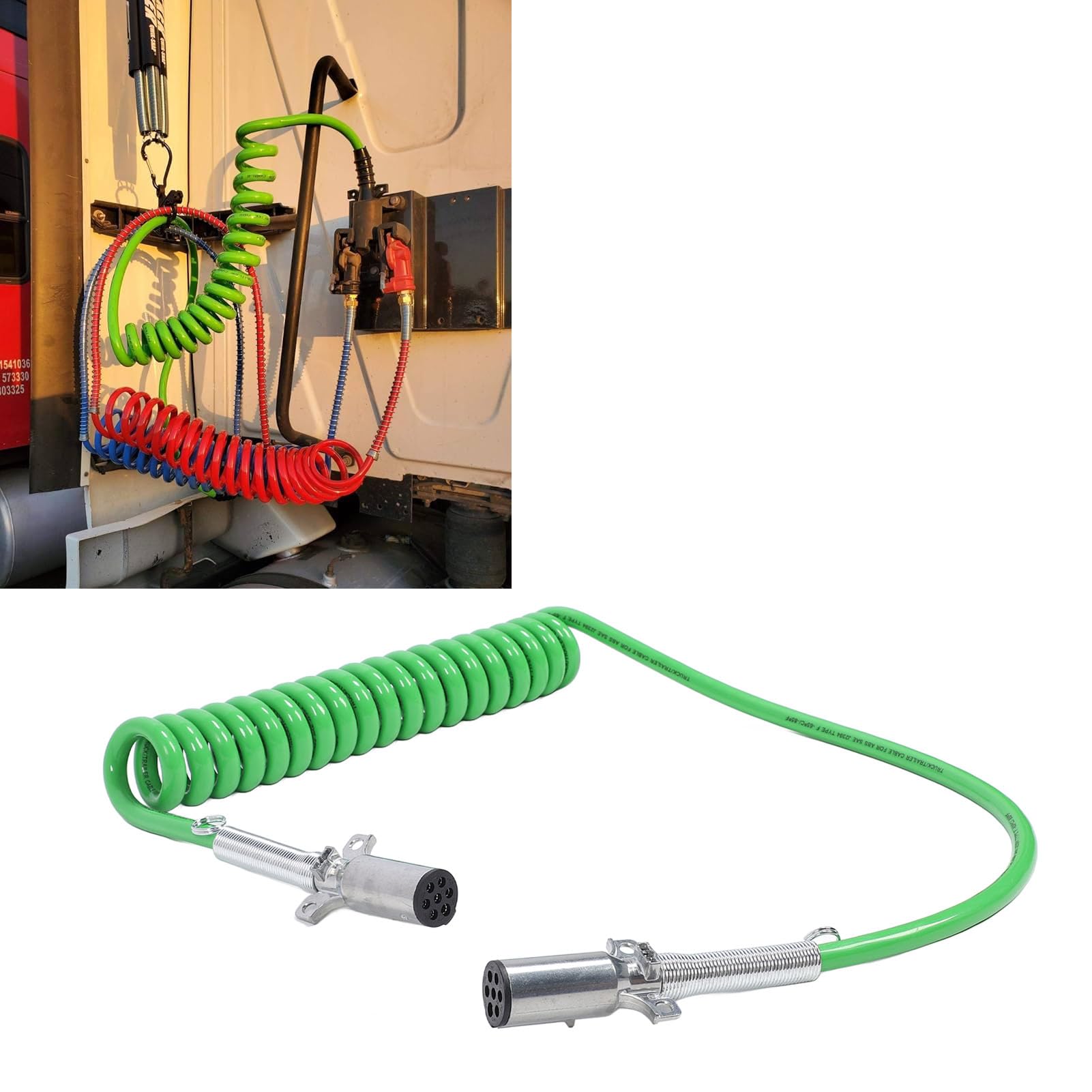 Przewód Przyczepy Zwijany 7 Way 15FT ABS, Kabel Zasilający do