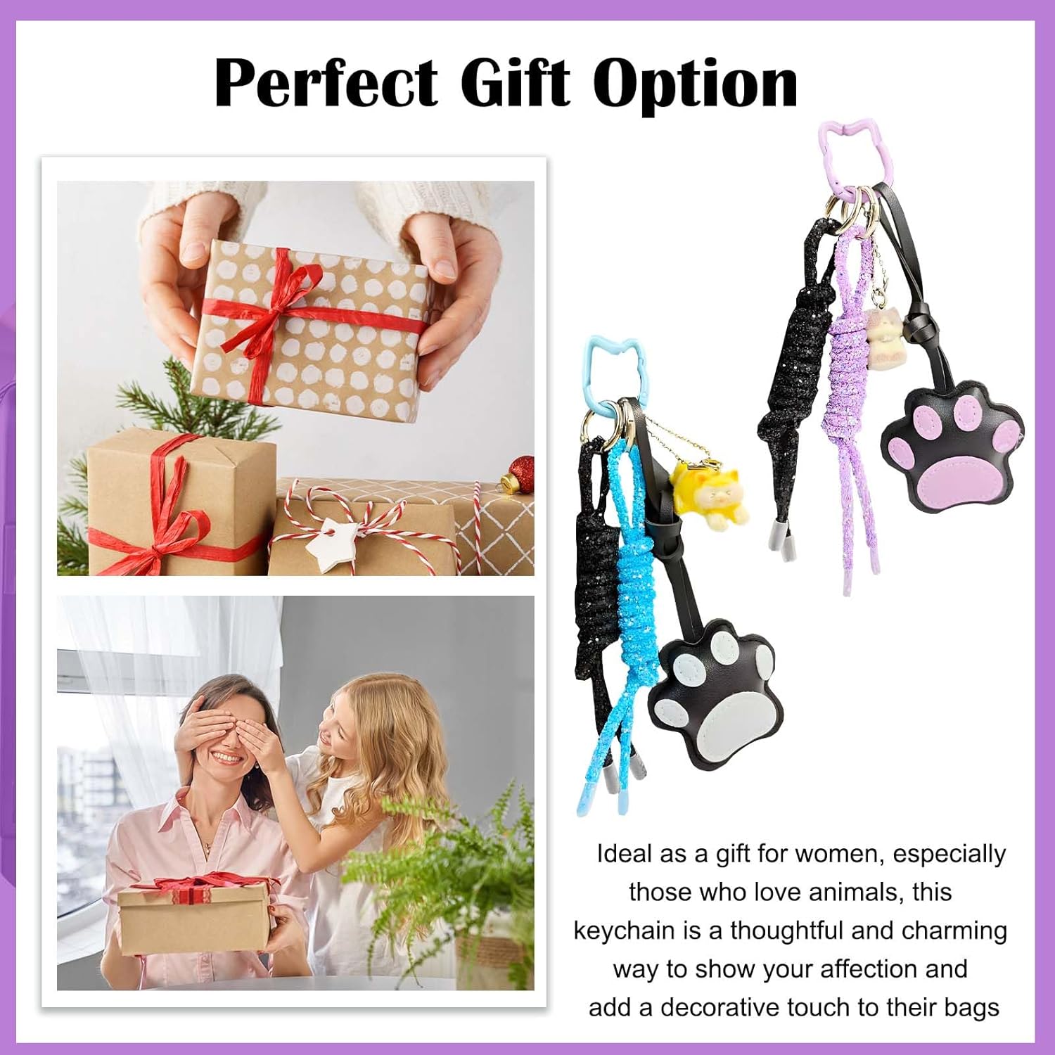 Cat Paw Keychain - Braided Rope Charm for Handbag, Purse, Backpack Accessories, Decorative Gift - Image 7