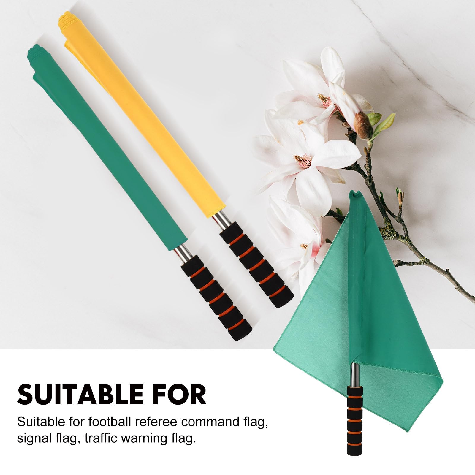 DECOMELODY Banderas de Árbitro Deportivas 5 Piezas Poliéster Colores Surtidos para Señalización Manual Uso en Atletismo y Tráfico Mango Cómodo Espuma — view 6