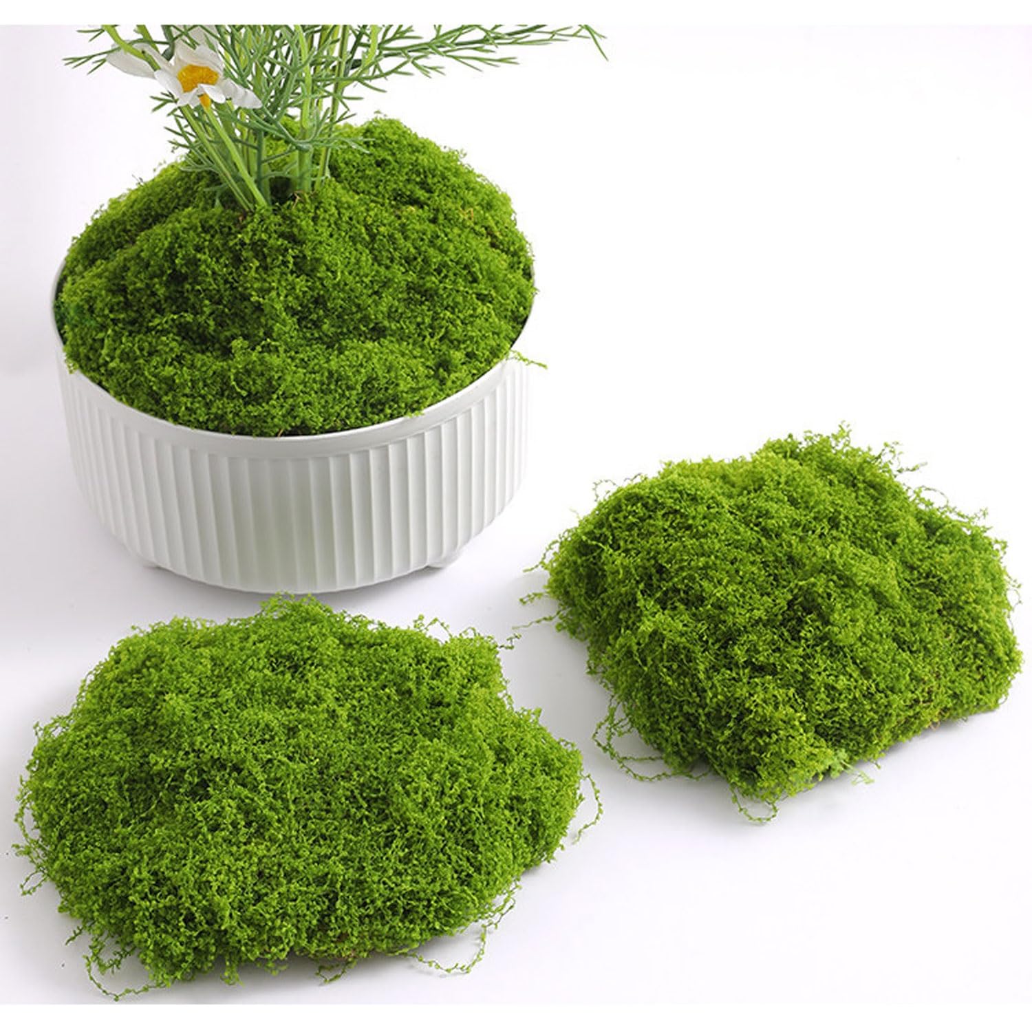 DIWAL Green Artificial Moss, Artificial Moss for Potted Plants Decor, Bulk Moss for Indoor/Outdoor Use, DIY Floral Arrangements, Terrariums(Dark green,100g)
