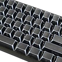 PBT Keycaps Compatible with Aula F75, 132 Keys Black Side-Lit Shine-Through Keycap Set, OEM Profile Replacement for 75% MX Switch Gaming Mechanical Keyboard