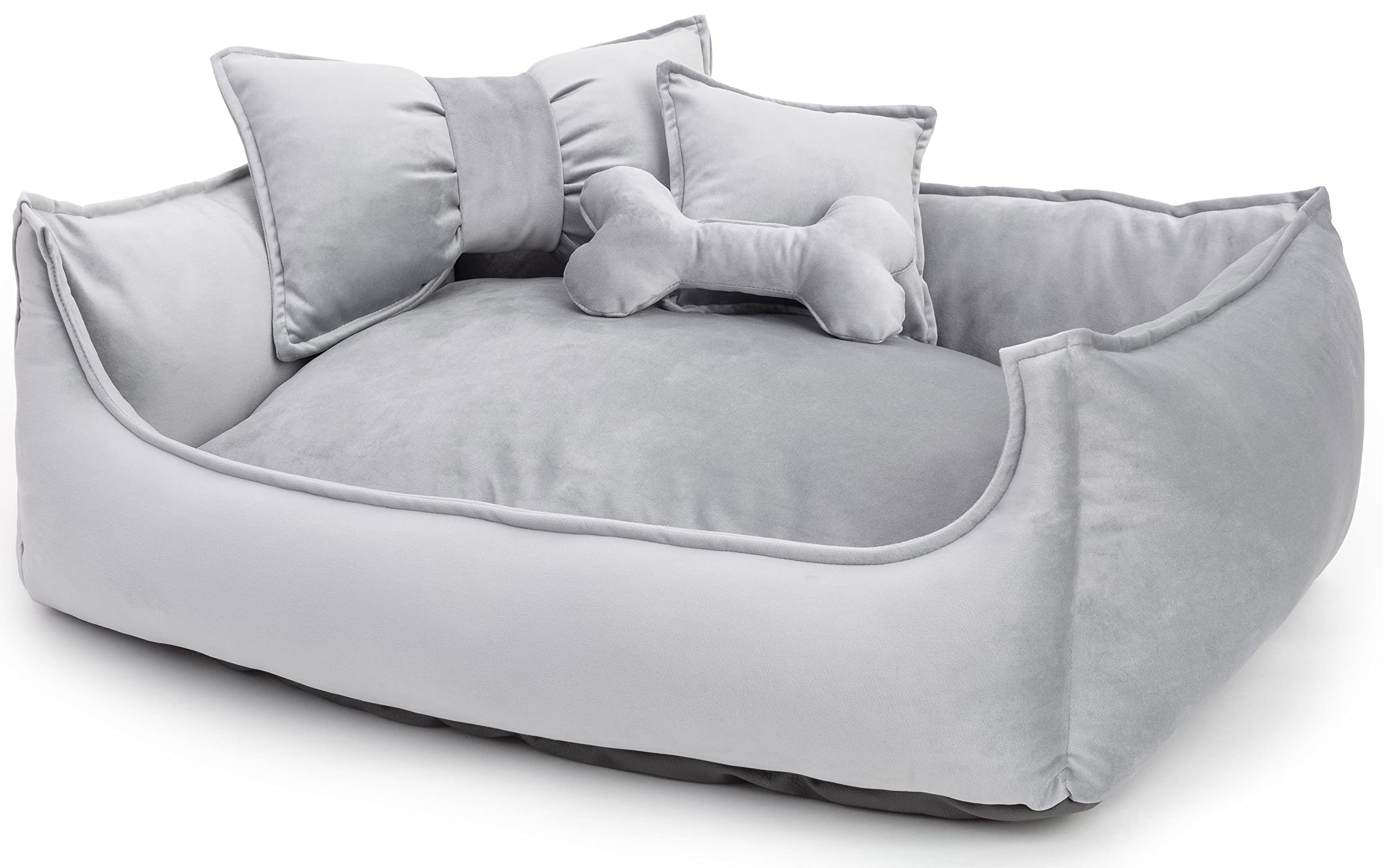 Panier pour chien scandinave gris NELKE canapé déhoussable facile à laver