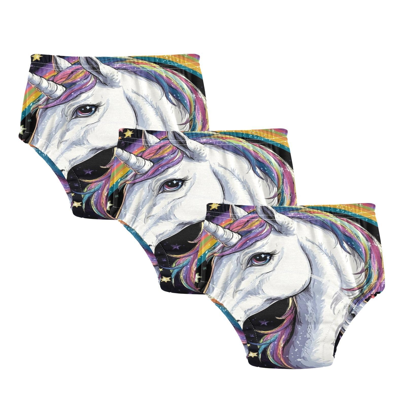 Coikll Rainbow Cute Horse Toddler Training Underwear Waterproof Baby Pee Pants -4T