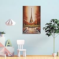 Vista 4 de Arte de la Torre Eiffel, paisaje urbano de París al atardecer, póster de Francia, hermoso paisaje urbano famoso, impresiones artísticas de pared