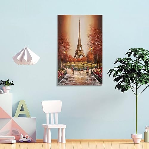 Miniatura 4 de Arte de la Torre Eiffel, paisaje urbano de París al atardecer, póster de Francia, hermoso paisaje urbano famoso, impresiones artísticas de pared