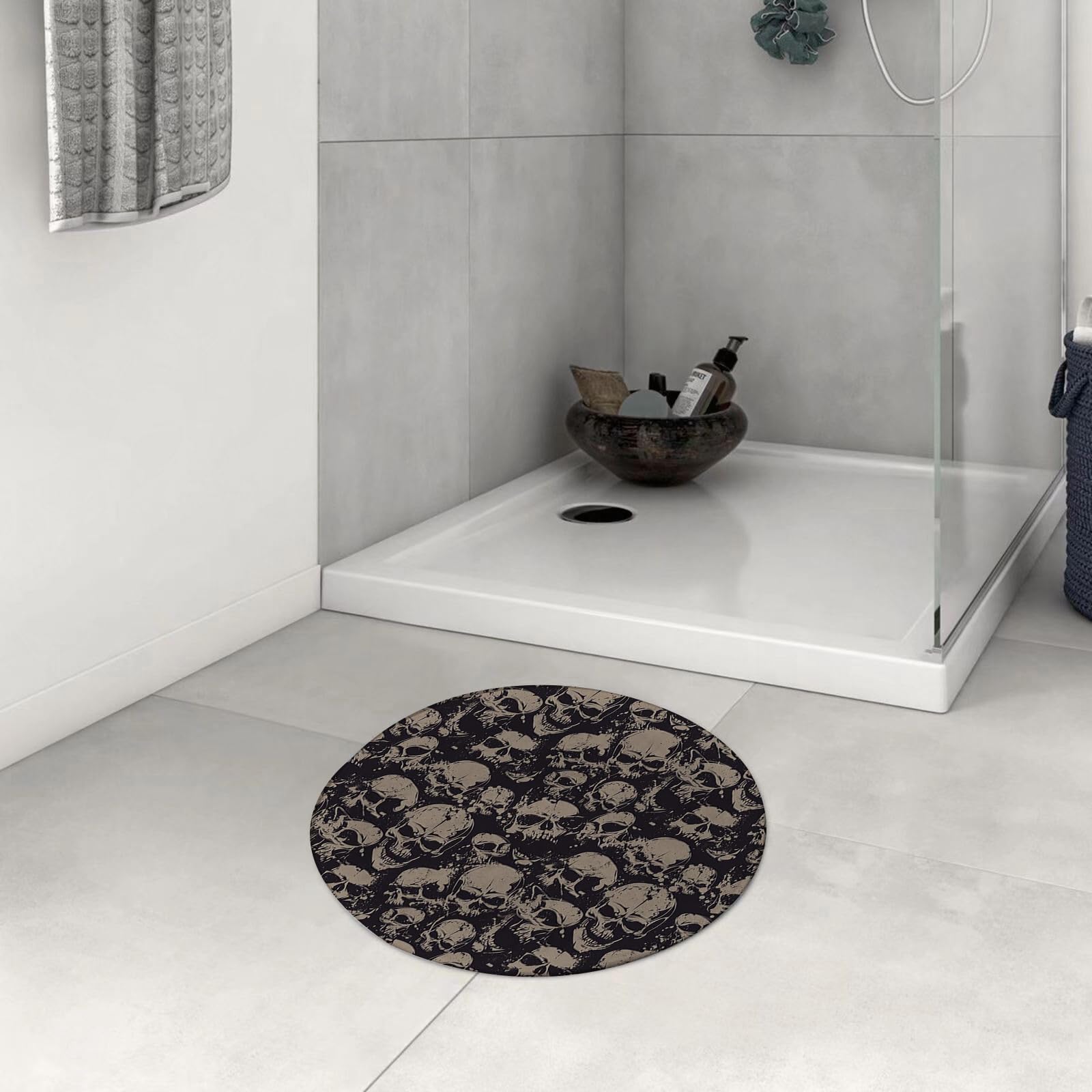 NEW Set 3 pz Tappetini TAPPETO da bagno antiscivolo Cuori Sassi Tappeti Memory e